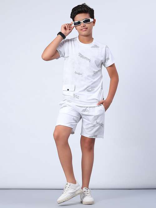 boys printed t-shirt and shorts co-ord set - 22033418 -  Standard Image - 0