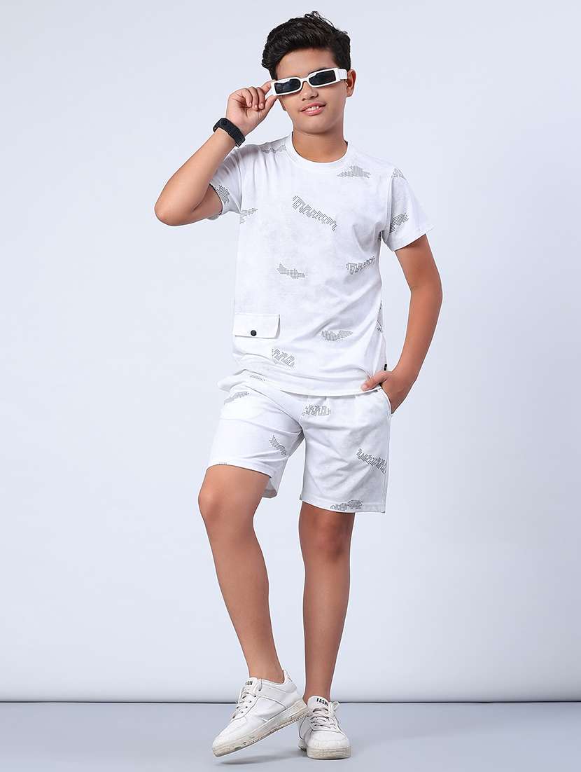 boys printed t-shirt and shorts co-ord set