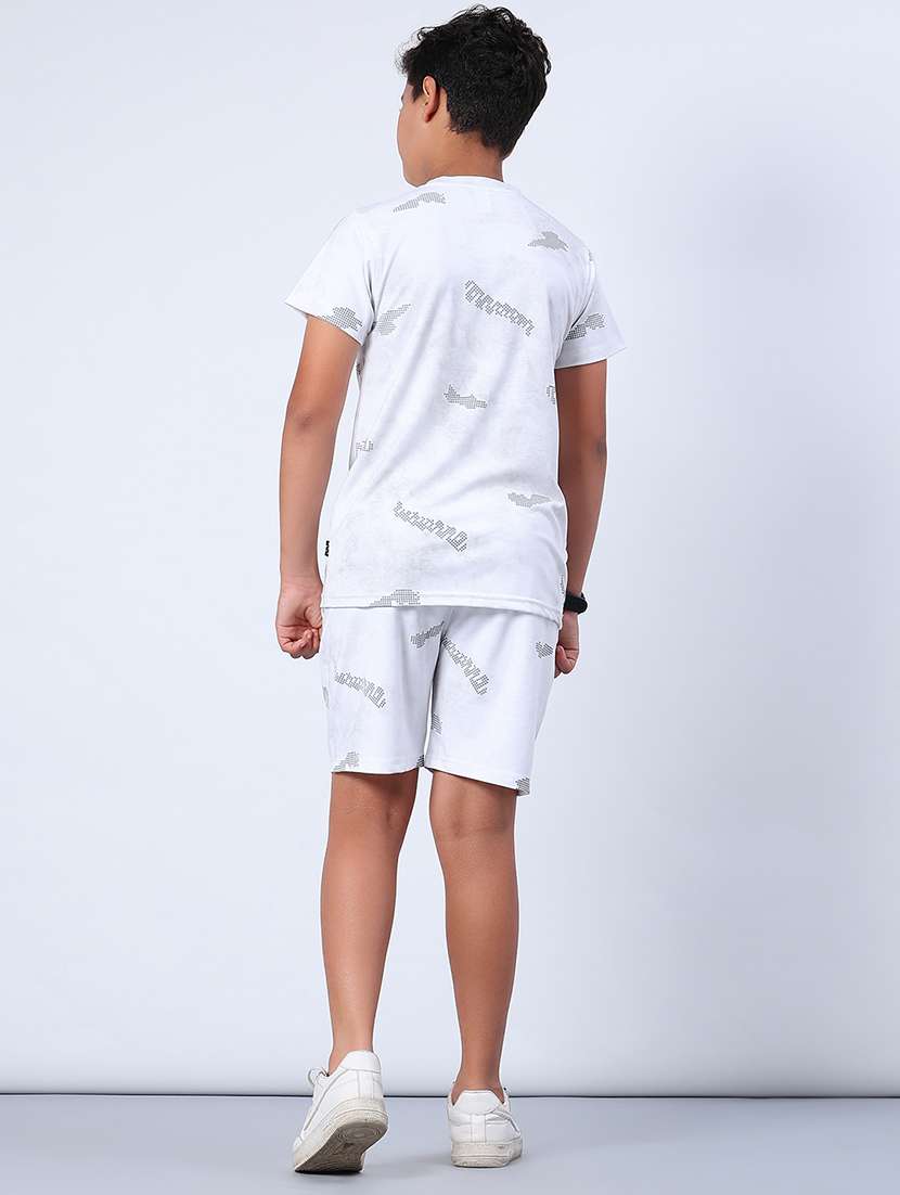 boys printed t-shirt and shorts co-ord set - 22033418 -  Standard Image - 3