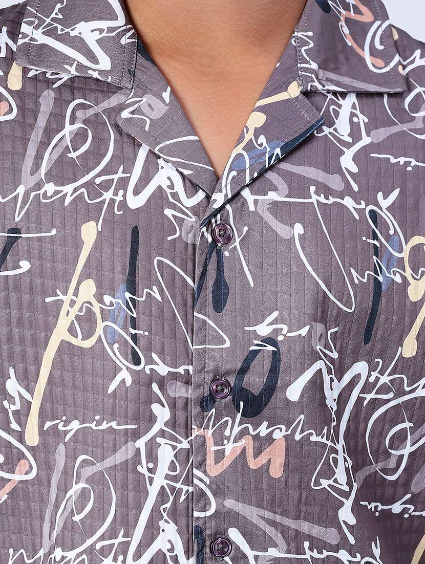 boys printed shirt and shorts co-ord set - 22033419 -  Standard Image - 5