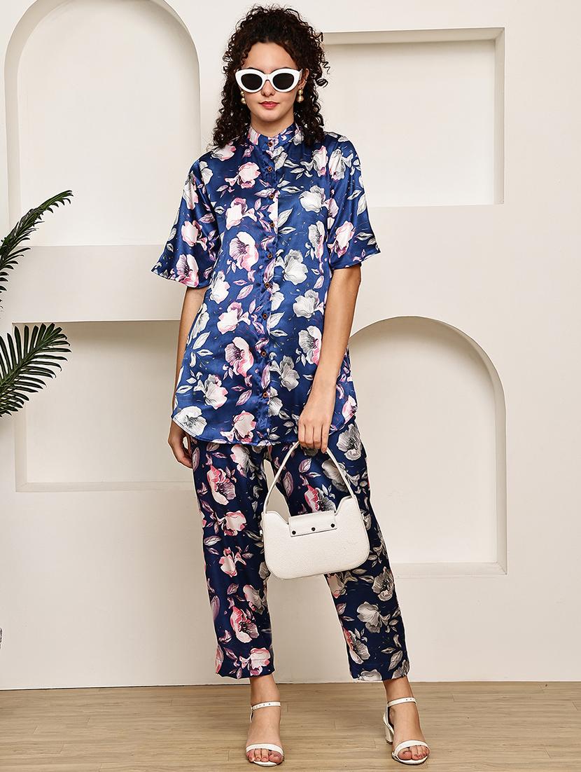 women printed shirt and trouser co-ord set