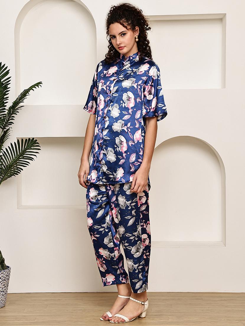 women printed shirt and trouser co-ord set - 22033426 - Standard Image - 3