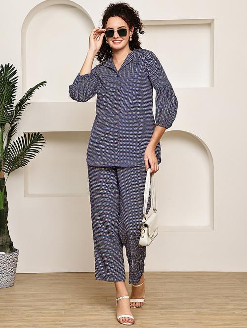 women printed shirt and trouser co-ord set - 22033427 -  Standard Image - 0