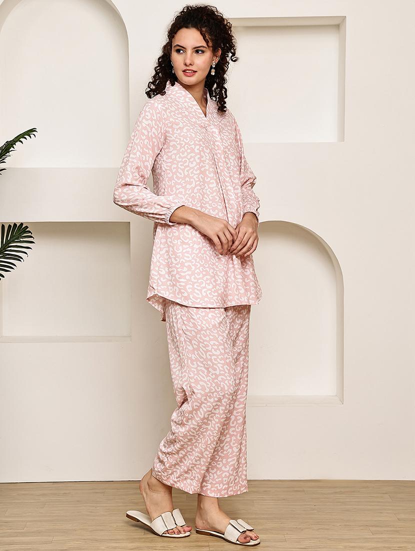 women printed shirt and trouser co-ord set - 22033428 - Standard Image - 3