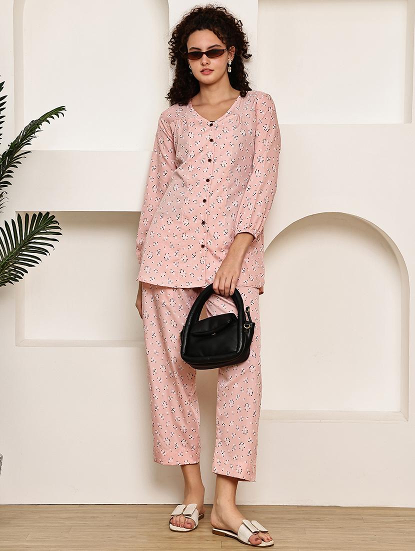 women printed shirt and trouser co-ord set - 22033429 - Zoom Image - 0