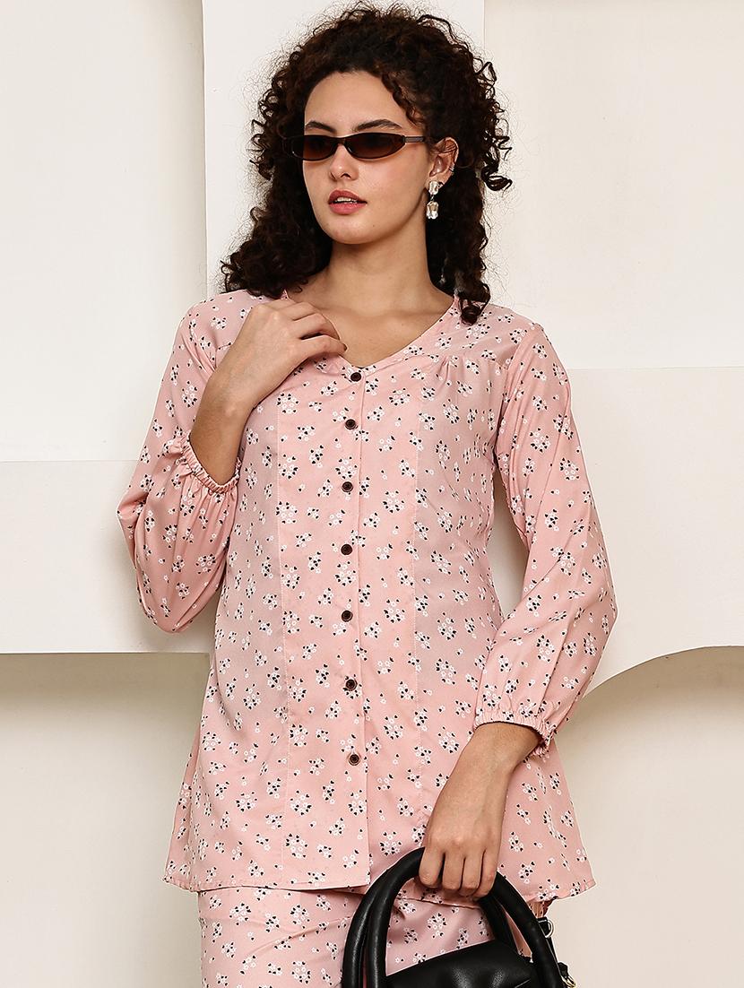 women printed shirt and trouser co-ord set - 22033429 - Standard Image - 5