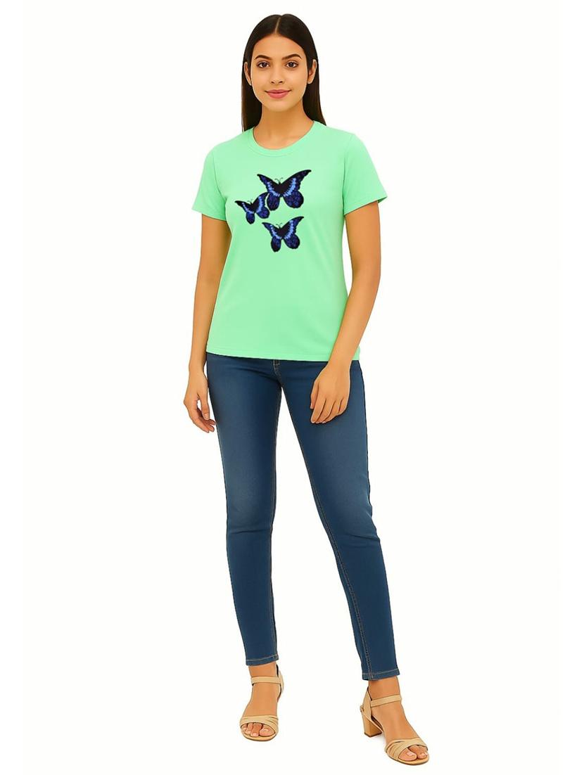 women printed short sleeve regular fit t-shirt - 22033432 - Standard Image - 3