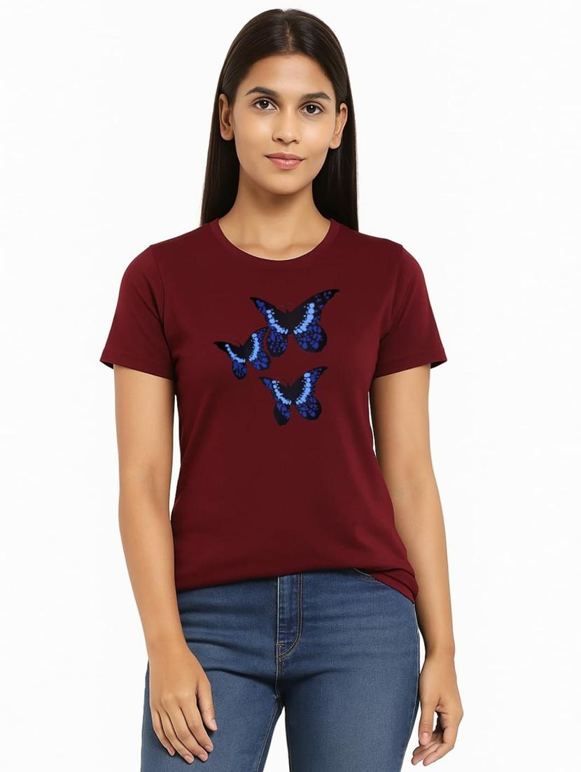 women printed short sleeve regular fit t-shirt - 22033434 -  Zoom Image - 0