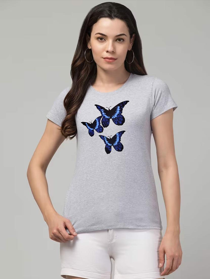 women printed short sleeve regular fit t-shirt