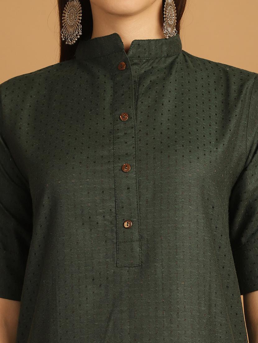 women self design roll up sleeve straight kurta - 22033475 - Standard Image - 5