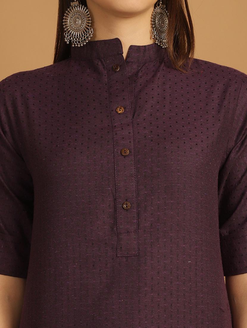 women self design roll up sleeve straight kurta - 22033478 - Standard Image - 5