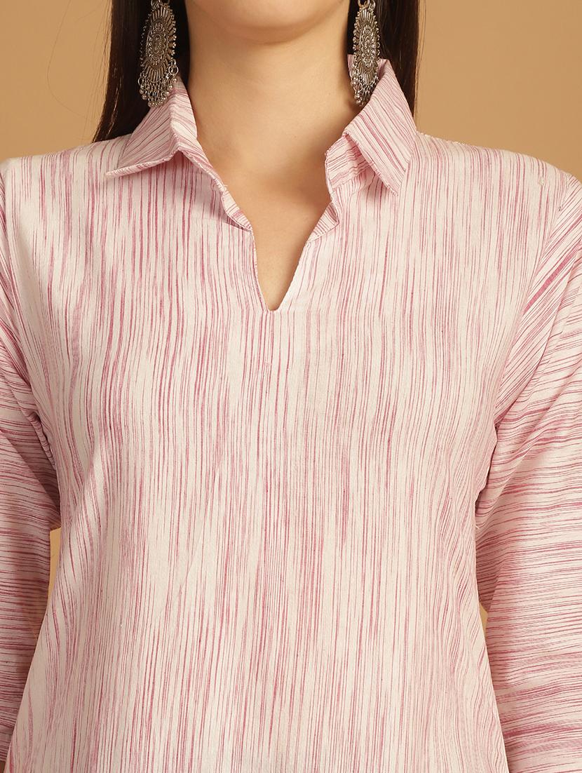 women self design three quarter sleeve straight kurta - 22033485 - Standard Image - 5