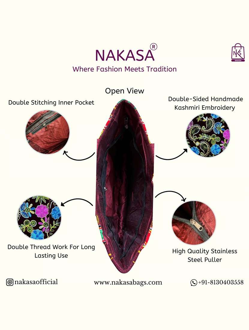 women floral embroidered tote bag - 22033619 -  Standard Image - 3