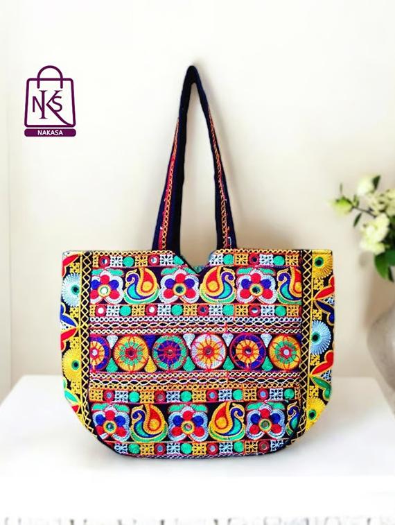 women embroidered tote bag