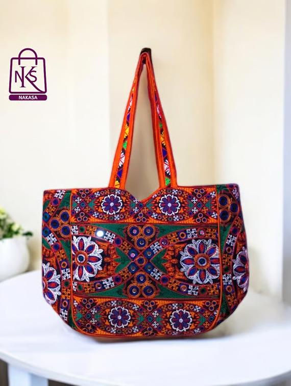 women embroidered tote bag