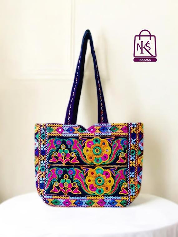 women embroidered tote bag