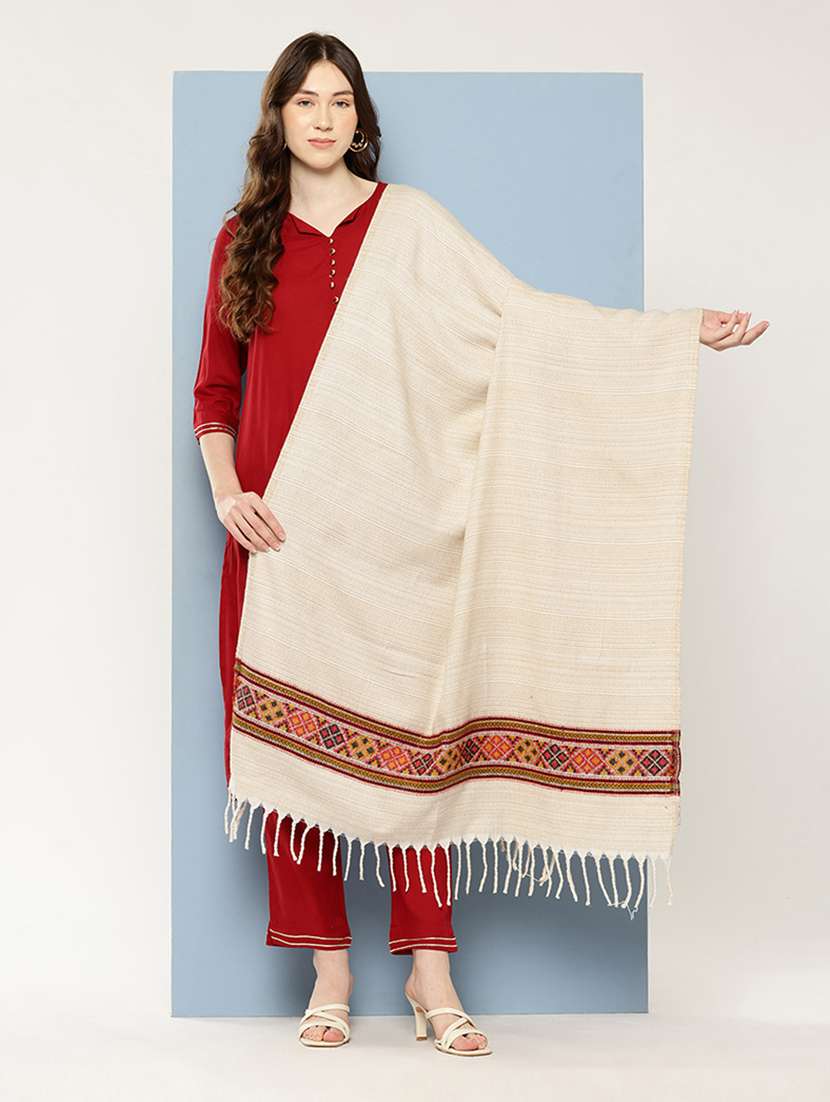 women self design reversible shawl - 22033697 -  Zoom Image - 0