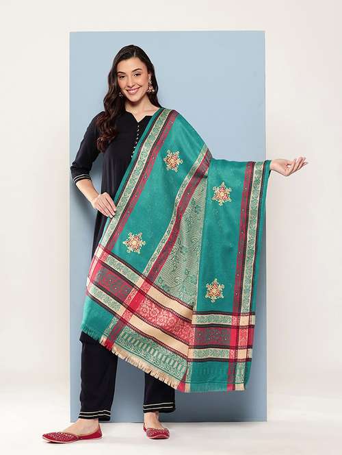 women self design reversible shawl - 22033721 -  Standard Image - 0
