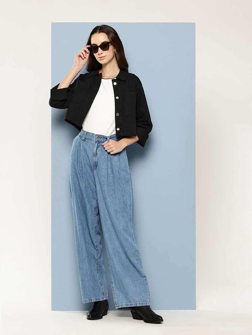 women solid long sleeve denim jacket - 22033738 -  Standard Image - 3