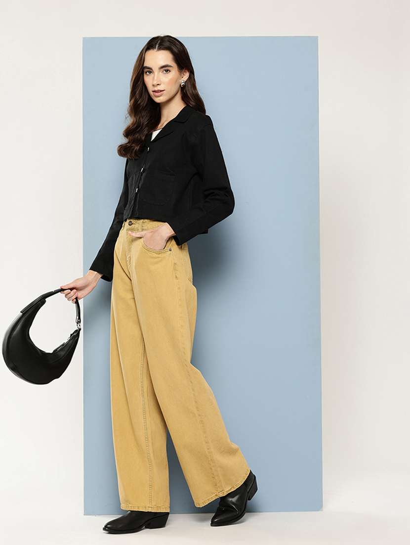 women solid long sleeve denim jacket - 22033739 -  Standard Image - 3