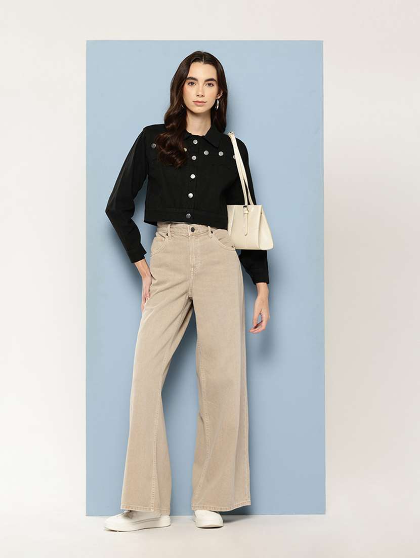 women solid long sleeve denim jacket - 22033740 -  Standard Image - 3