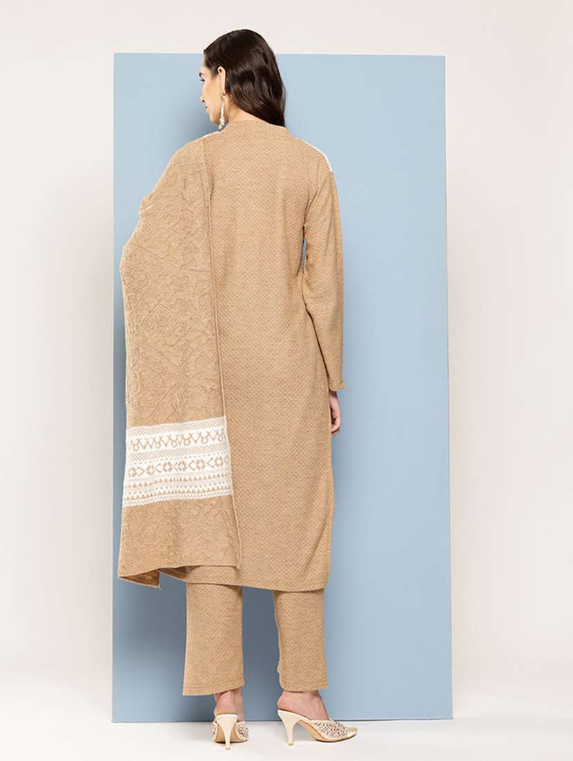 women self design long sleeve kurta pant with dupatta set - 22033753 -  Standard Image - 3