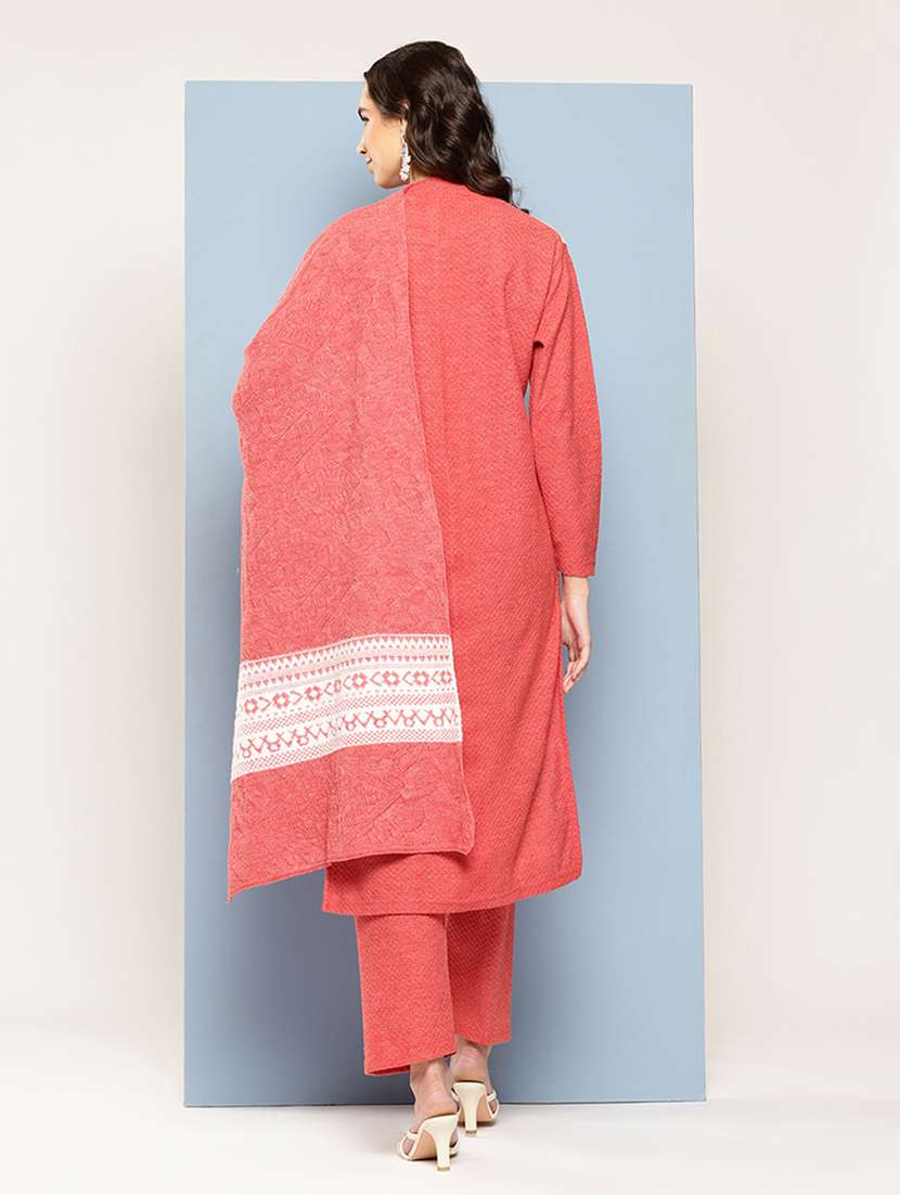 women self design long sleeve kurta pant with dupatta set - 22033755 - Standard Image - 3