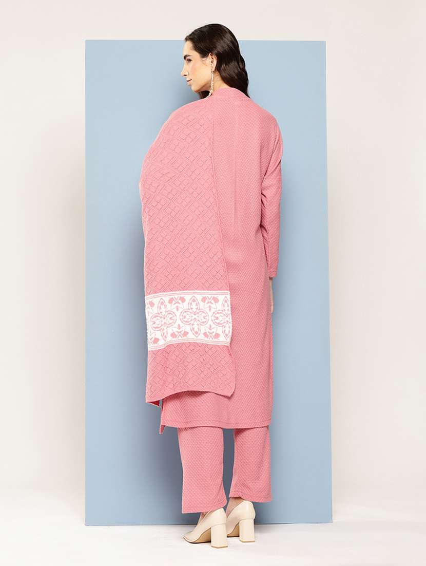 women self design long sleeve kurta pant with dupatta set - 22033757 -  Standard Image - 3