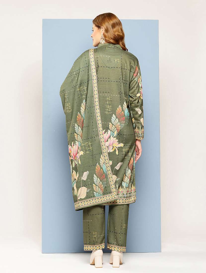 women self design long sleeve kurta pant with dupatta set - 22033761 -  Standard Image - 3