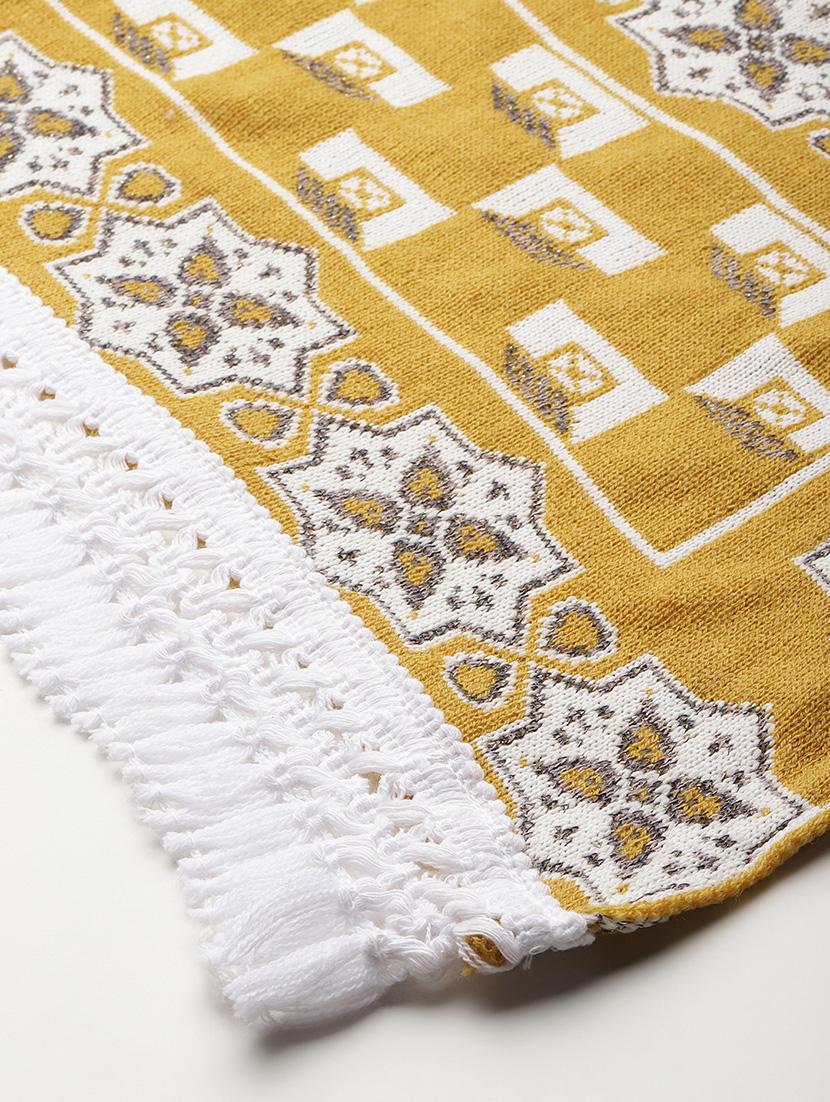 women self designed mustard wool stole - 22033773 - Standard Image - 3