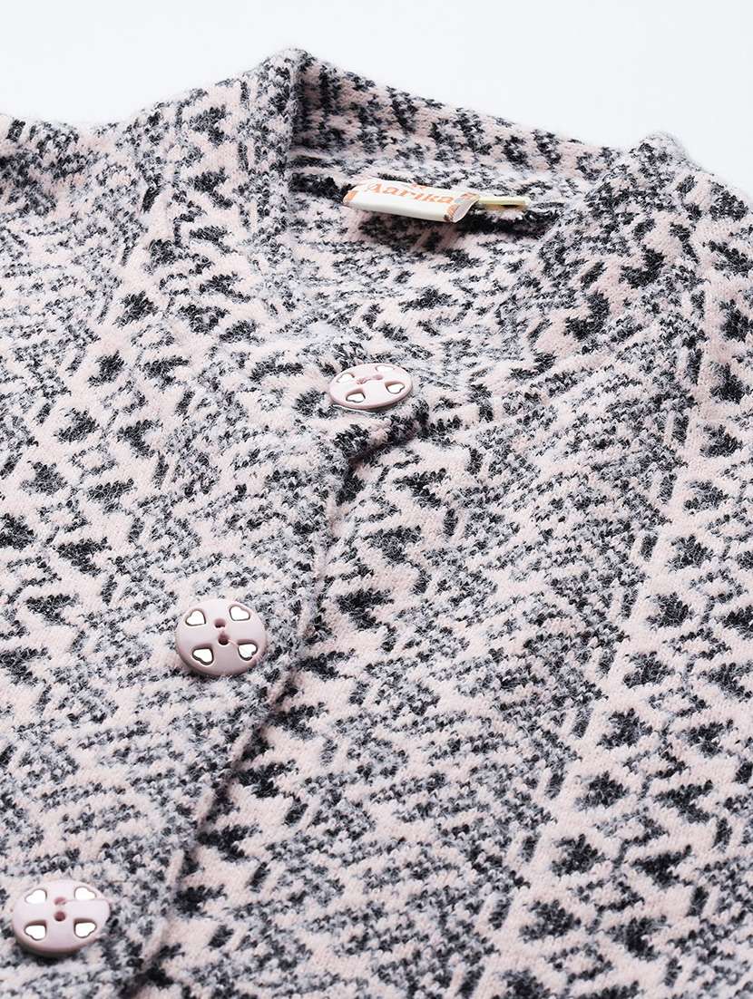 women self design long sleeve cardigan - 22033783 -  Standard Image - 3