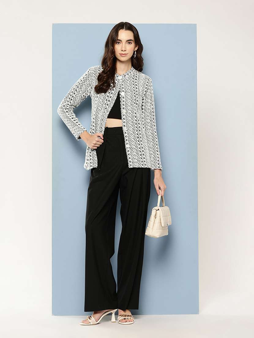 women self design long sleeve cardigan - 22033784 -  Standard Image - 3