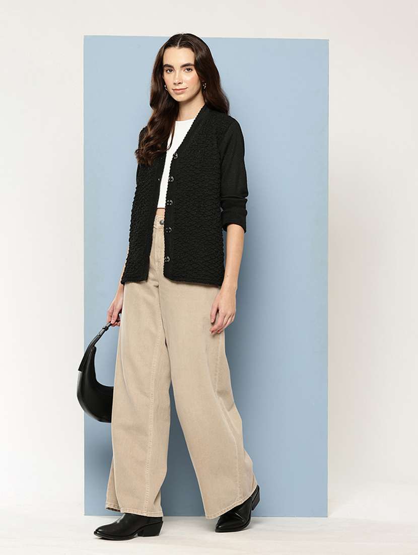 women self design long sleeve cardigan - 22033785 -  Standard Image - 3