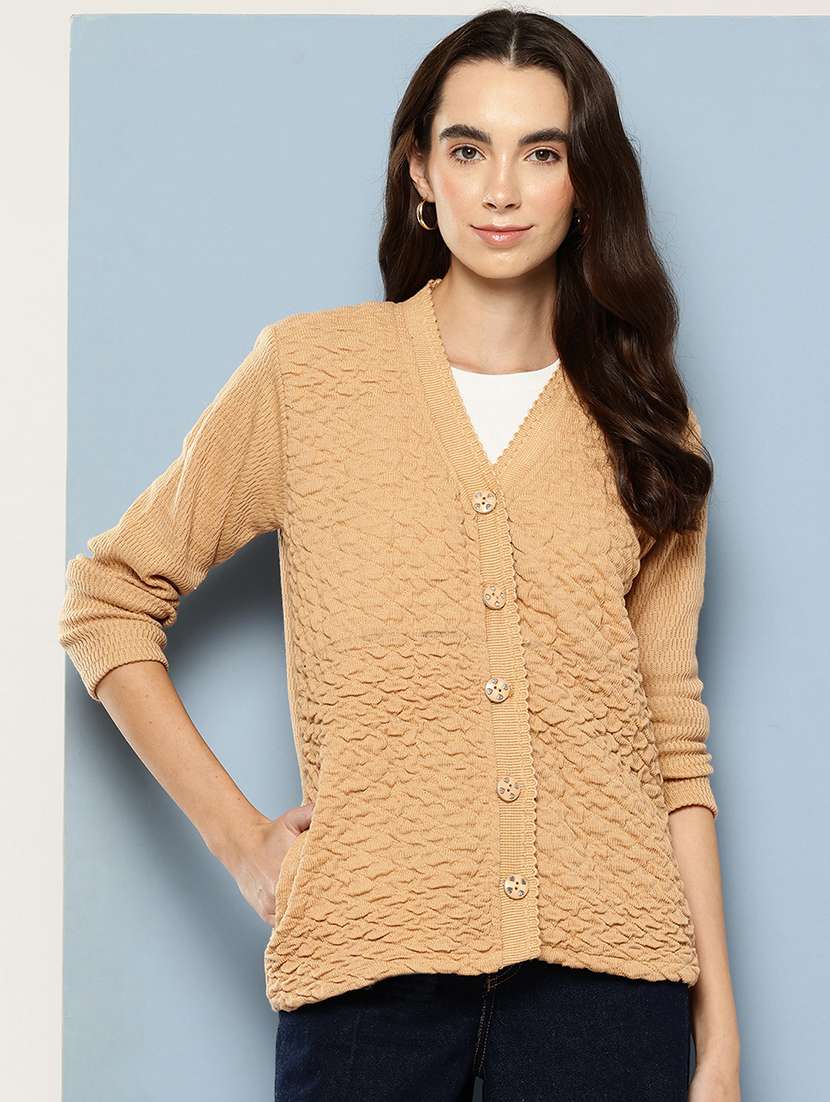 women self design long sleeve cardigan - 22033786 - Zoom Image - 0