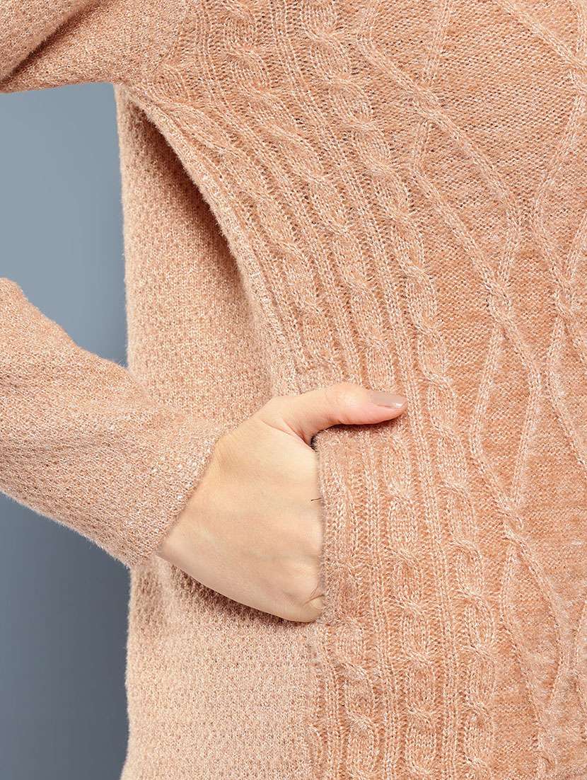 women self design long sleeve cardigan - 22033788 -  Standard Image - 3