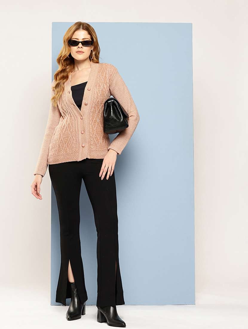 women self design long sleeve cardigan - 22033788 -  Standard Image - 5