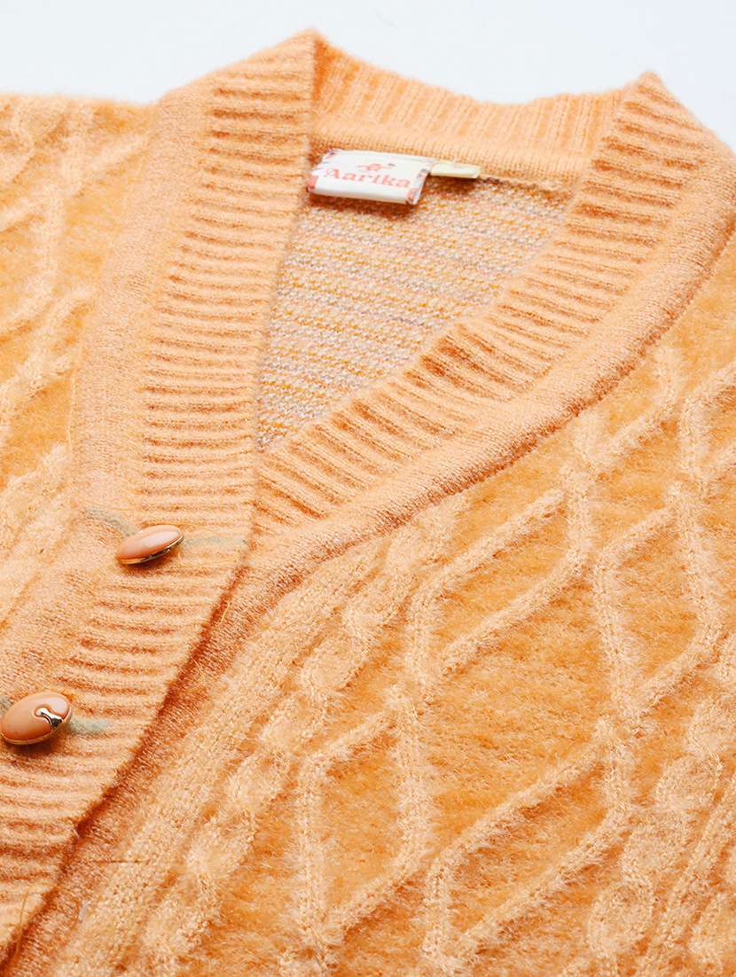 women self design long sleeve cardigan - 22033792 -  Standard Image - 3