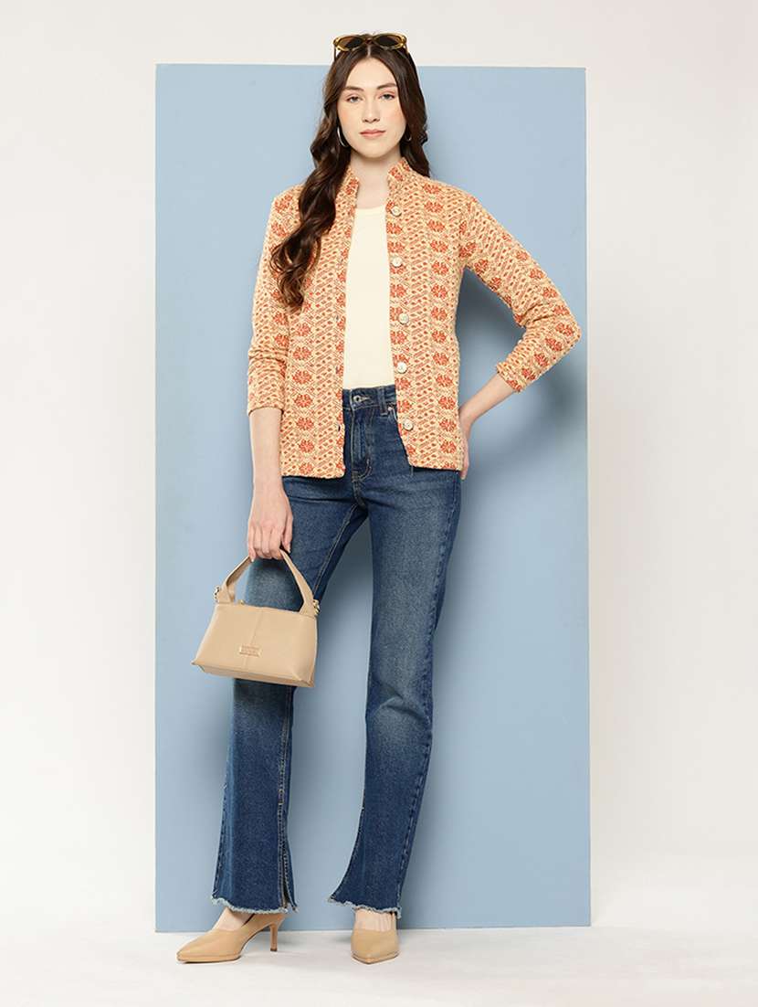 women self design long sleeve cardigan - 22033805 -  Standard Image - 3