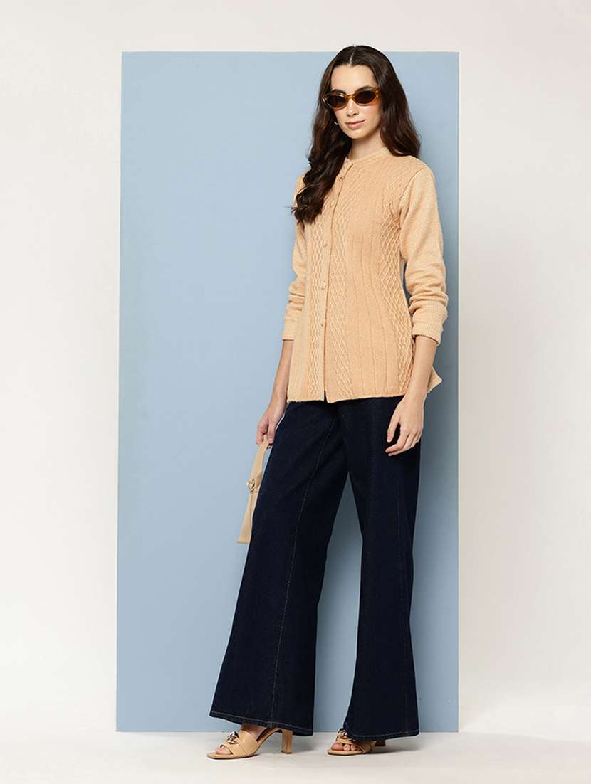 women self design long sleeve cardigan - 22033808 -  Standard Image - 3