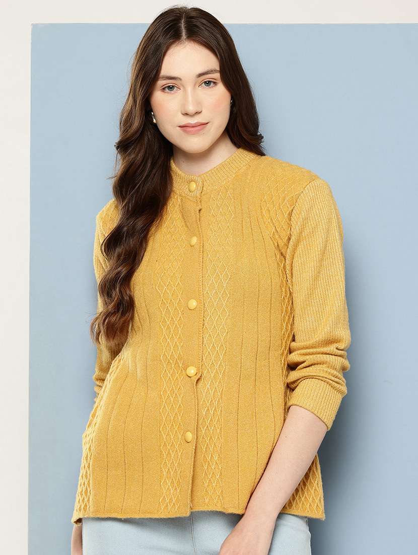 women self design long sleeve cardigan