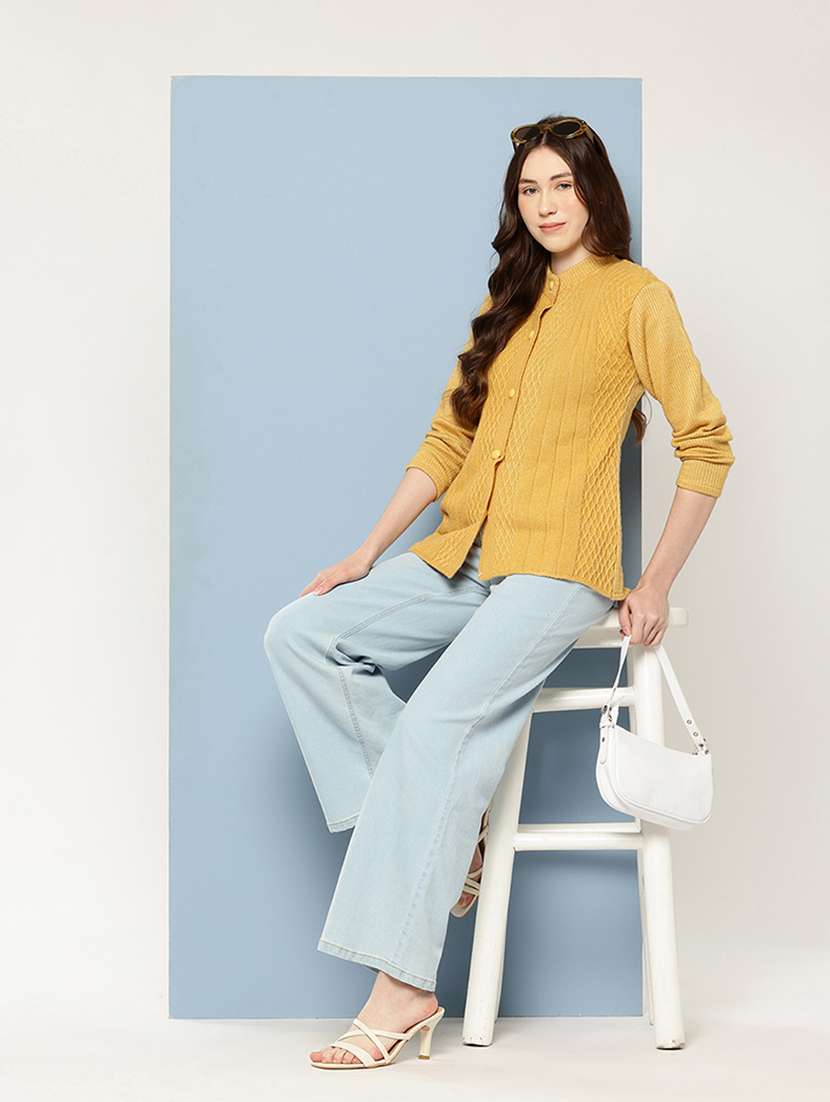 women self design long sleeve cardigan - 22033810 -  Standard Image - 3