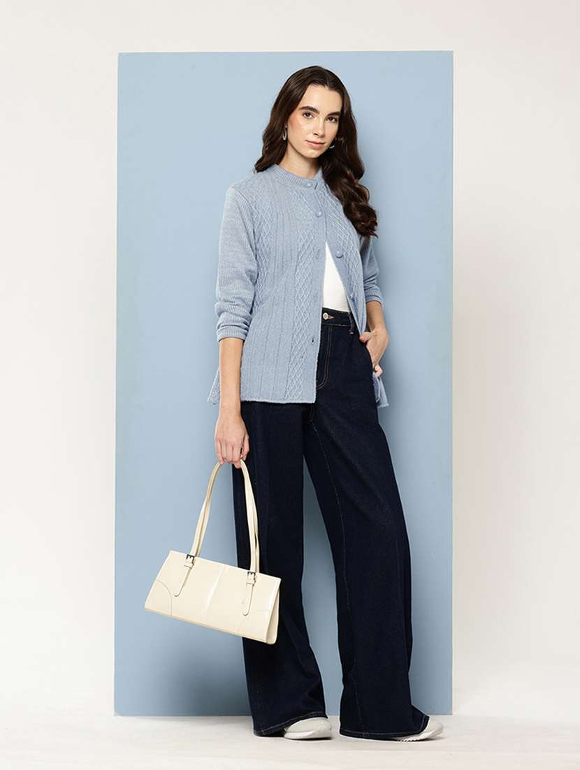 women self design long sleeve cardigan - 22033812 -  Standard Image - 5