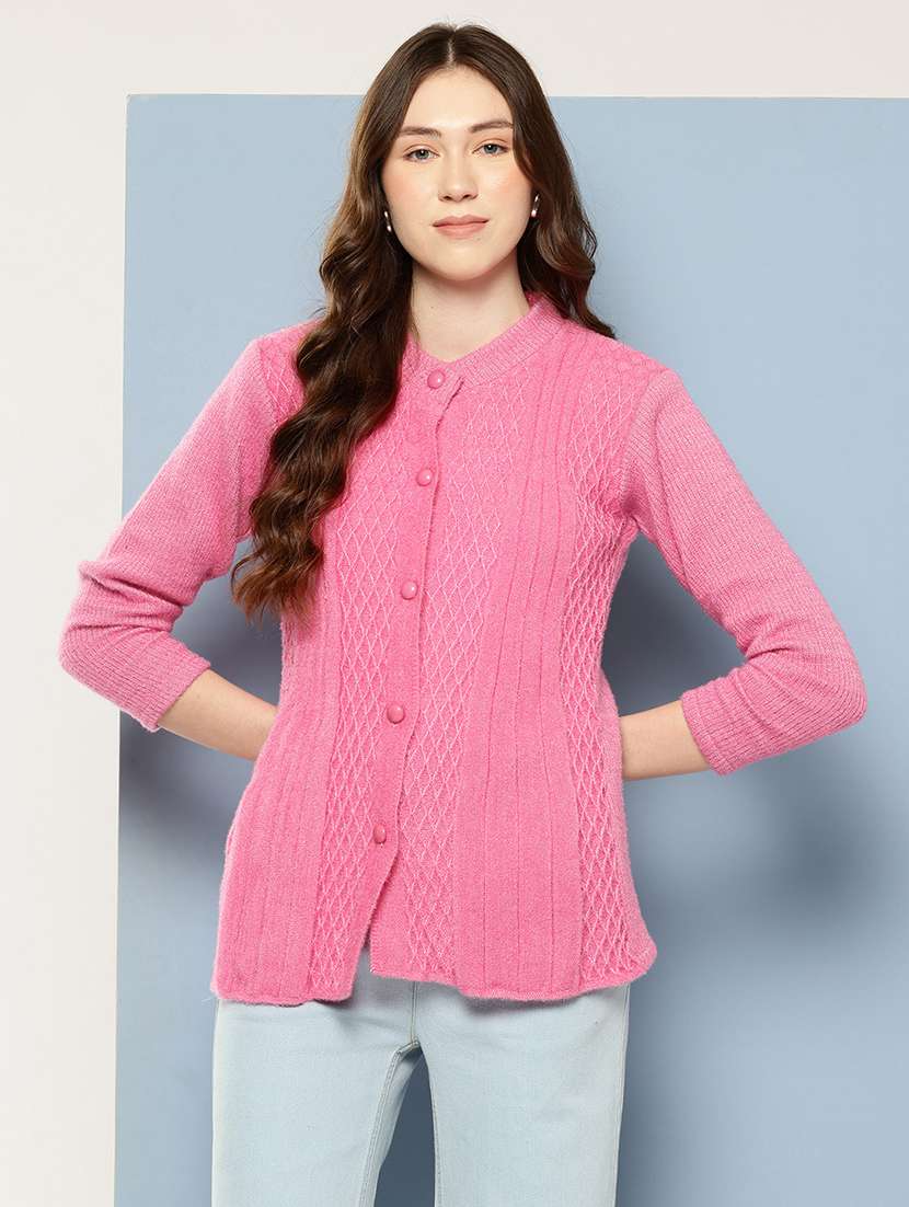 women self design long sleeve cardigan