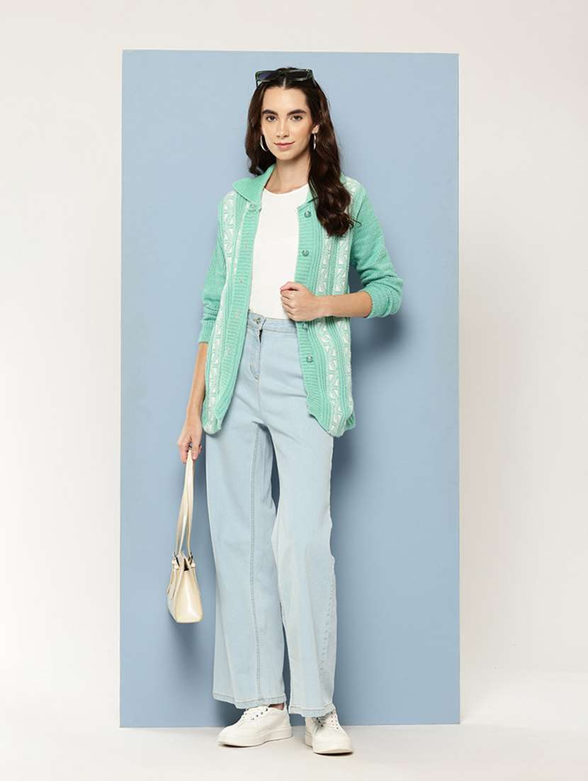 women self design long sleeve cardigan - 22033816 -  Standard Image - 5