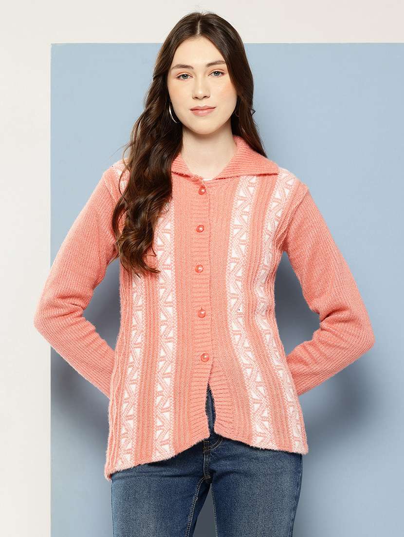 women self design long sleeve cardigan