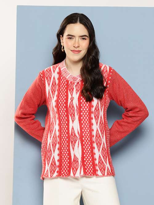 women self design long sleeve cardigan - 22033825 -  Standard Image - 0