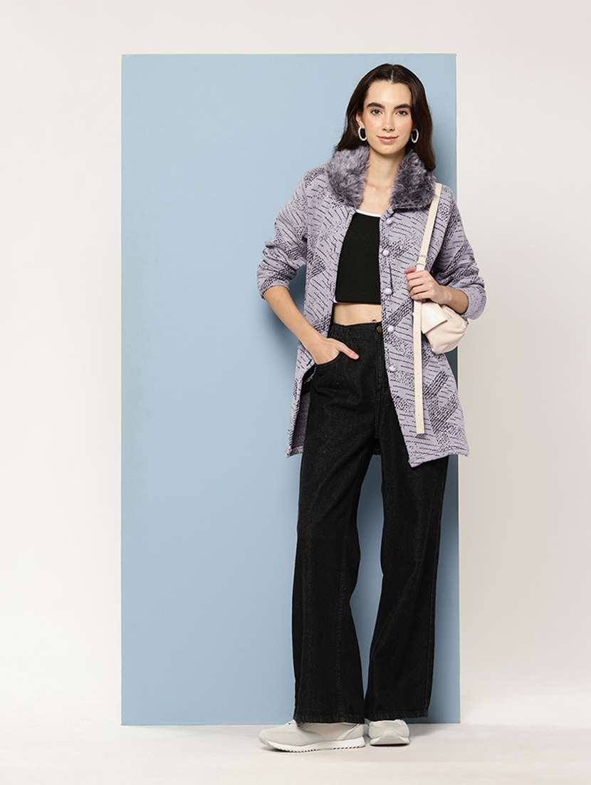 women self design long sleeve cardigan - 22033832 -  Standard Image - 3