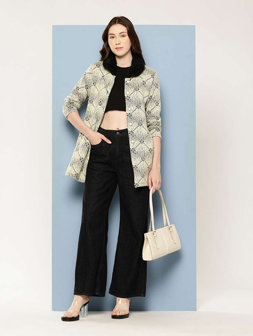 women self design long sleeve cardigan - 22033833 -  Standard Image - 3