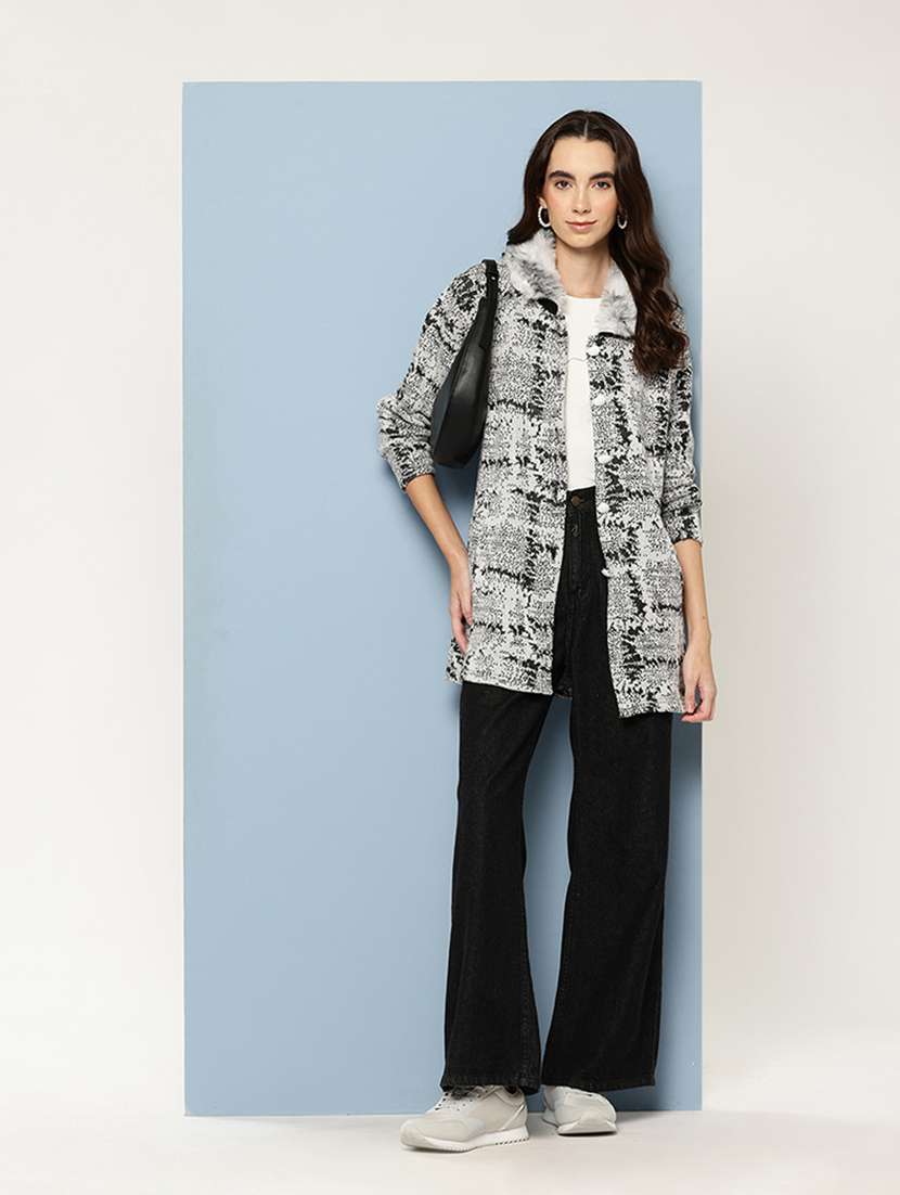 women self design long sleeve cardigan - 22033835 -  Standard Image - 3