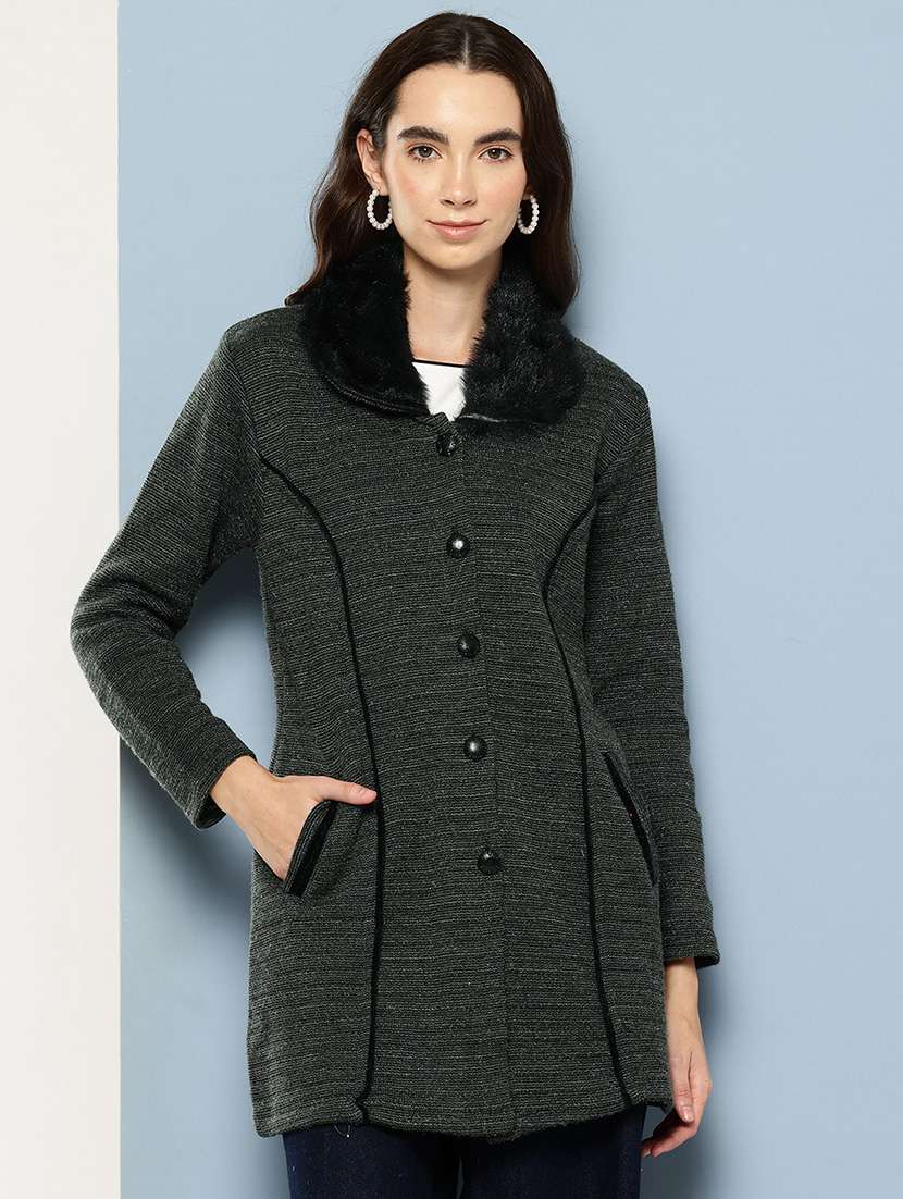 women solid long sleeve cardigan